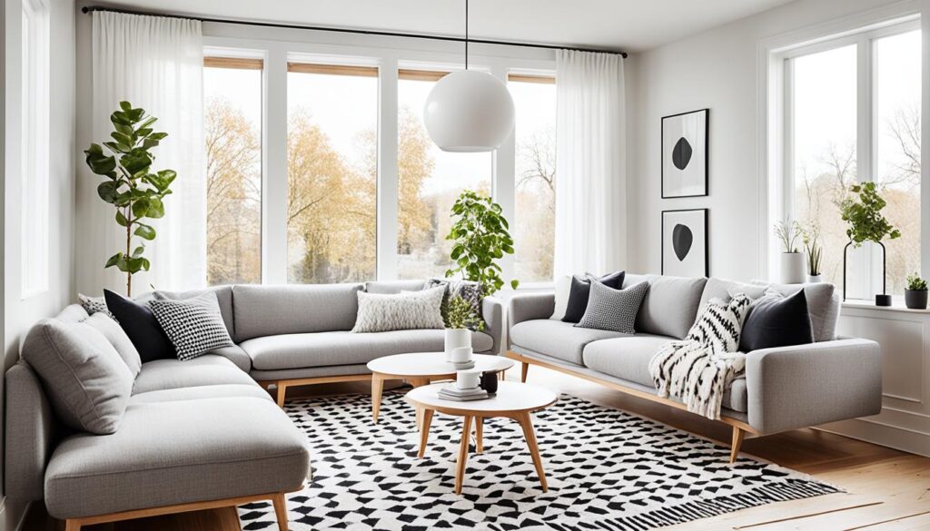 Scandinavian-inspired furnishings