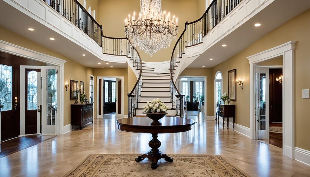 Chandelier in Foyer