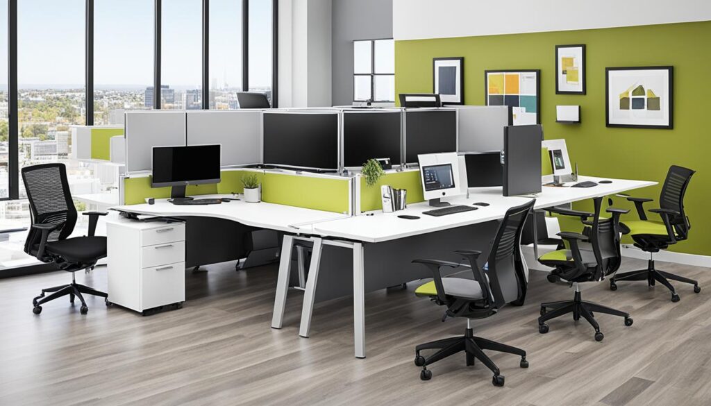 Customizable office desks and workstations