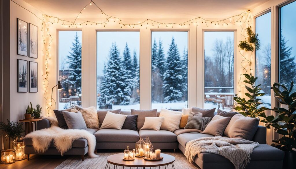 Fairy Lights in Living Room