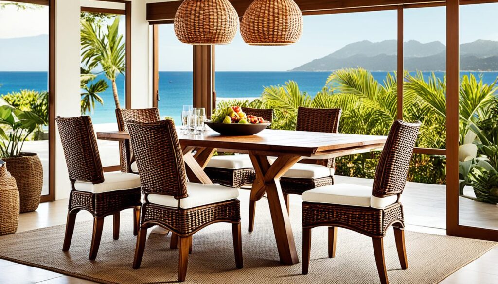 Rattan dining chairs