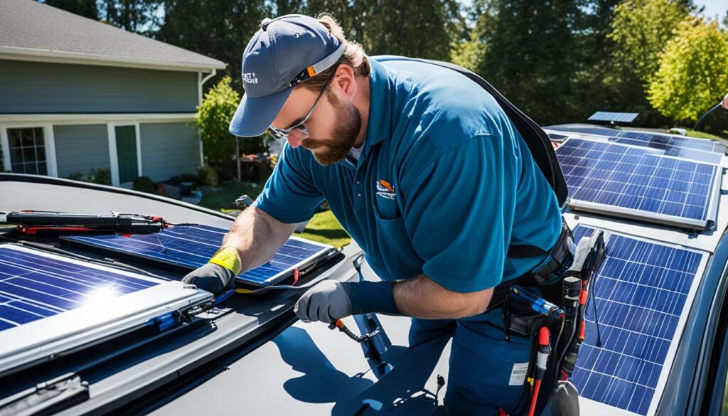 Solar car battery backup installation