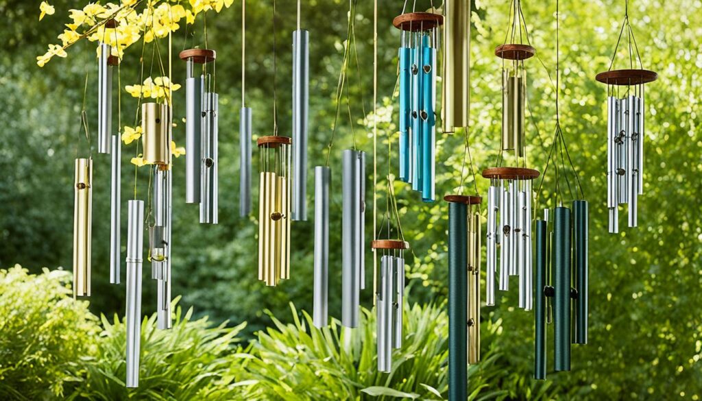 Wind chimes in outdoor decor