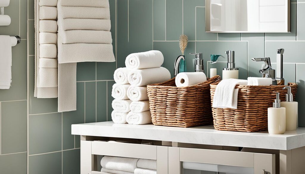 Woven Baskets in Bathroom