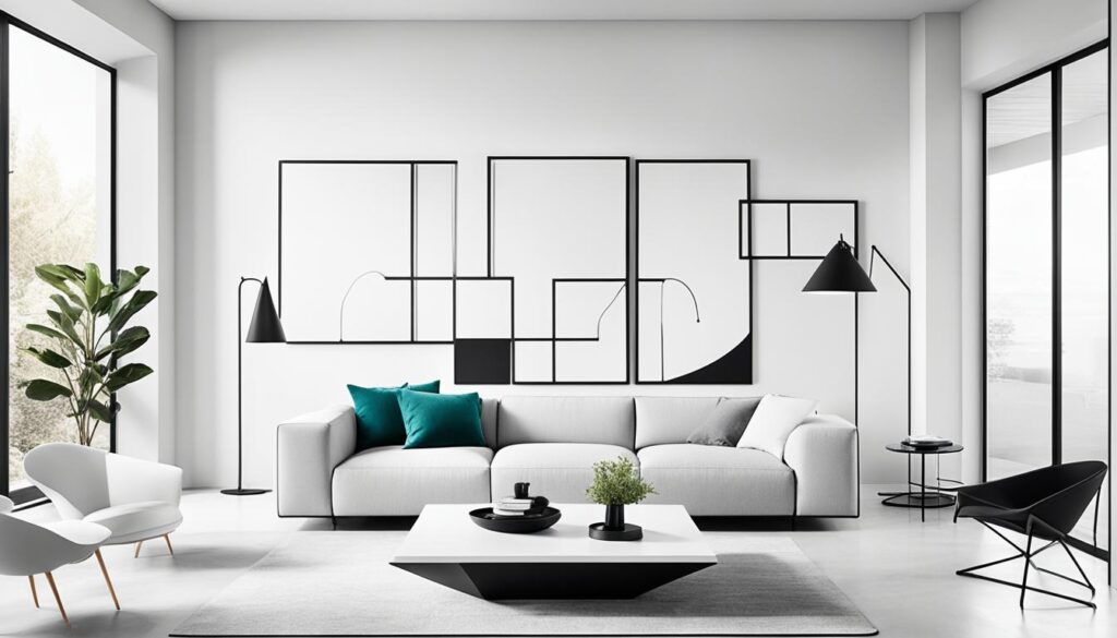 clean lines geometric accents