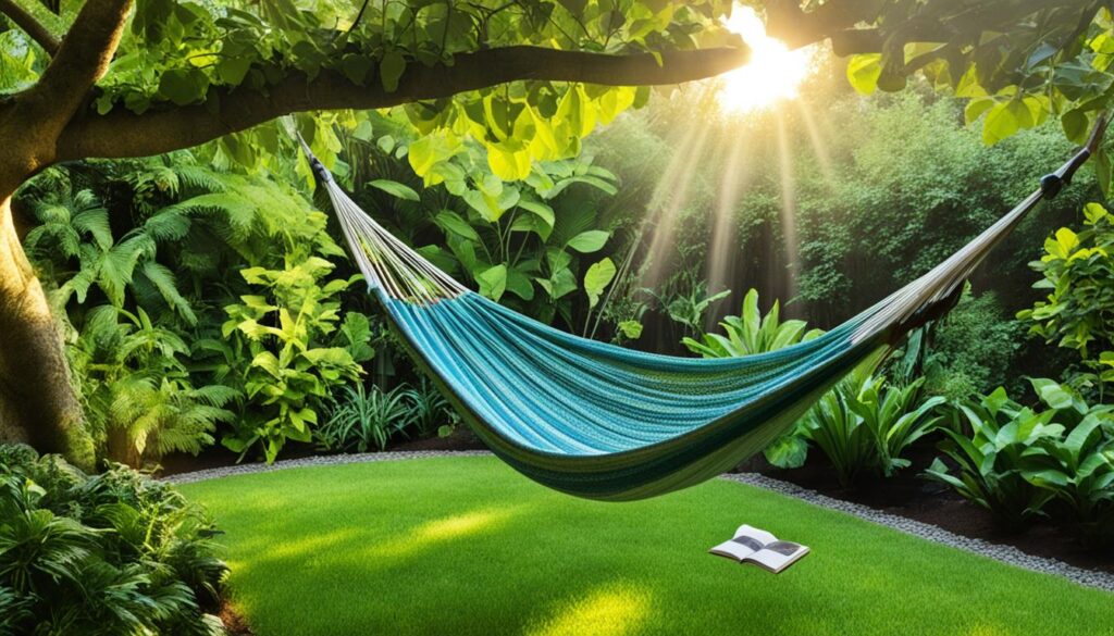 hammocks in backyard