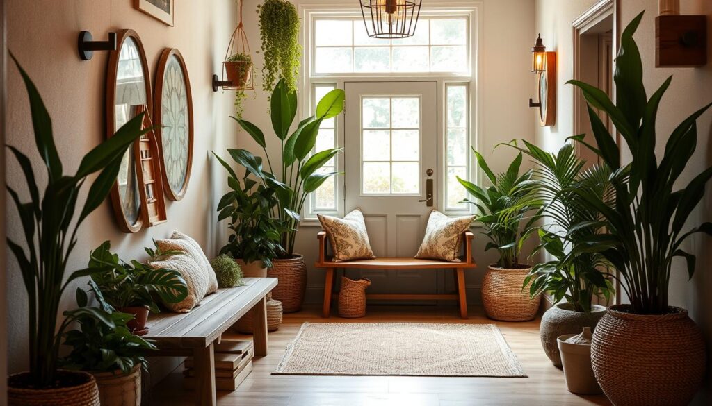 Entryway with natural decor