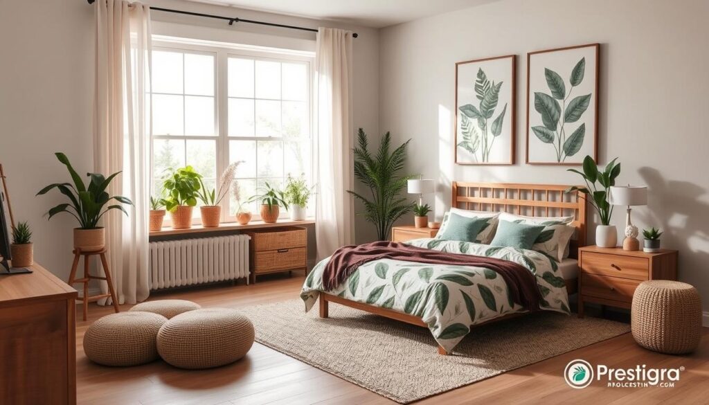 Nature-inspired bedroom decor